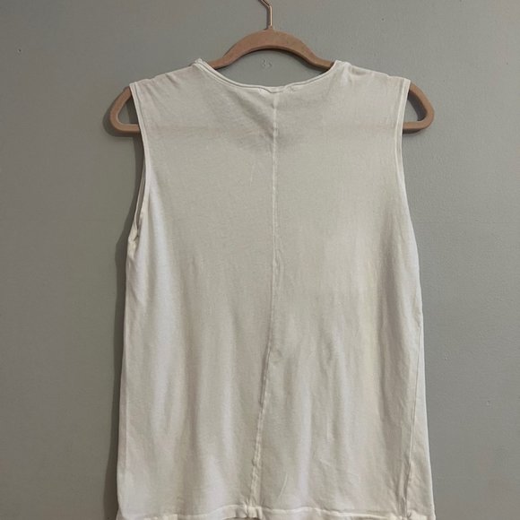 Cotton Citizen Size Small White Sleeveless Pocket Tee - Picture 3 of 3